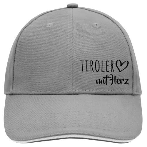Huuraa Baseball Cap Tiroler mit Herz Geschenk Dark Grey/White Tiroler Geschenkidee