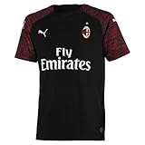 Gestickte PUMA Cat-Logos PUMA Jungen AC Milan Third Shirt Replica SS Kids with Sponsor Logo Trikot, Black-Tango Red, 164