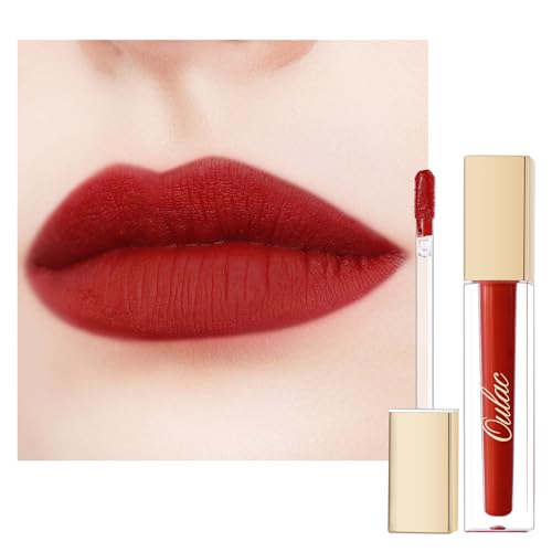 Bild von Oulac Lippenstift Rot Matt Langanhaltender, Roter Lippenstifte, Wasserfester mit Kussechter, No-Transfer, Flüssig Cremige Textur, Hochpigmentiert, Matte Ink, Lasting Tint, Vegan, 4,5 ml (M01)