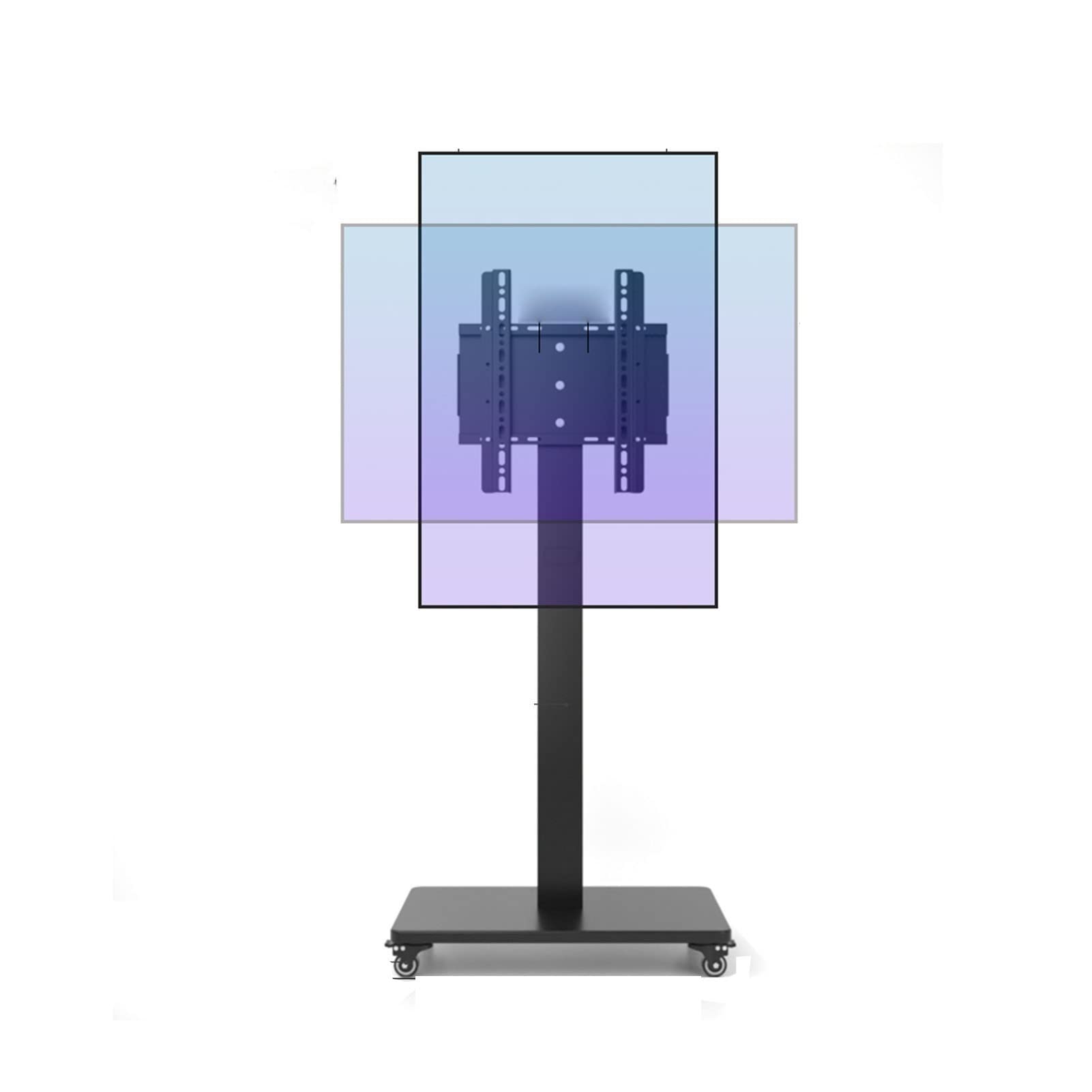 HPTHLY Mobile Tv Stand Rolling Tv Cart Floor Stand - Lockable Wheels, For 32-65 Inch Led Flat Screen, Up To 100Kg, Horizontal And Vertical Screen Fixed