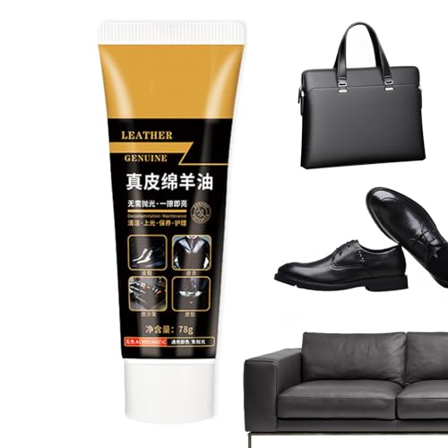 Aceite para cuero de oveja,Aceite para el cuidado del cuero, Protector de aceite de oveja de cuero de 78 g, Acondicionador de cuero, aceite de oveja para pulir cuero, limpiador de cuero, reparación de