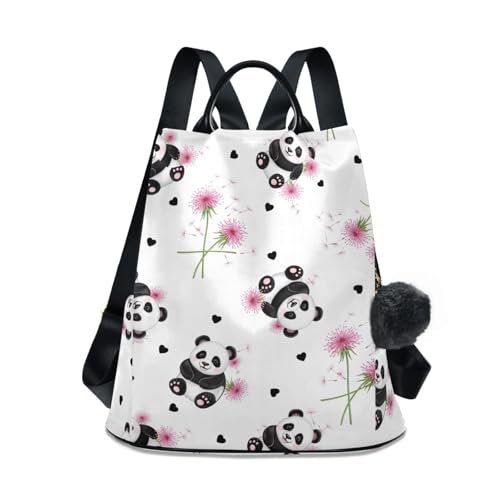 Sac à dos voyage femme motif panda rose clair idéal pour weekend et sorties