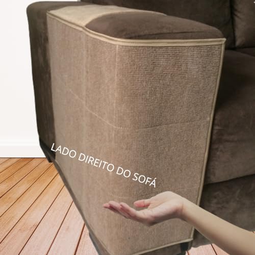 Arranhador para gatos e protetor do braço do sofá, cor Bege, um par