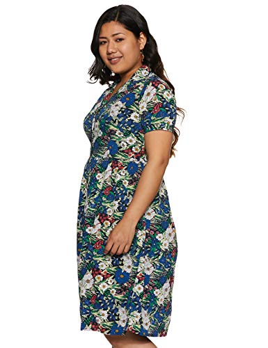 Image of pluss Women's Georgette A-Line Knee-Length Dress