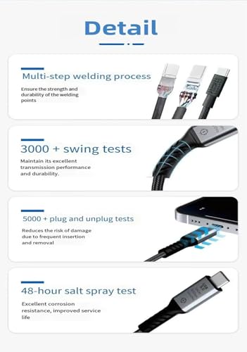Image of Tobo 2M USB C Thunderbolt 5 Cable, 80Gbps Bandwidth, 80Gbps Date, 2 Meter 8K 4K Video Sync Display, 240W Fast Charging, Fully Compatible with Thunderbolt 4 /3, Type USB-C, USB4 TD-1592CC