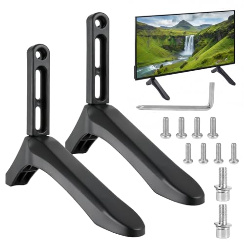 wlertcop 2 Pcs TV Stand Legs Universal TV Legs Compatible Table Top TV Stand Base Replacement Bracket with Samsung LG Sharp TVs Most 32-65 inch Includes Installation Tool