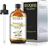【Aceite Esencial con Capacidad Suficiente】 Aceite Esencial Jazmín de Gran Capacidad de 118 ml - Tiene más ventajas que los aceites esenciales comunes de 100 ml, tiene suficiente capacidad para mezclar con otros aceites esenciales o aceites base, agregue unas gotas para hacer jabones, velas o productos de baño.