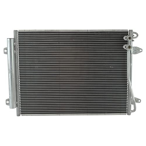 Image of TRQ A /C Condenser and Receiver Drier Assembly Compatible with 2009-17 Volkswagen CC 2006-10 Passat 2012-15 Passat