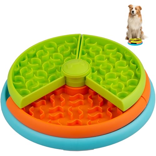 Slow Feeder Dog Bowl 3 Levels, Reduces Boredom and Anxiety Dog Food Puzzle Feeder, Non-Slip Interactive Dog Feeder, Suitable for Small/Medium/Larger Dogs