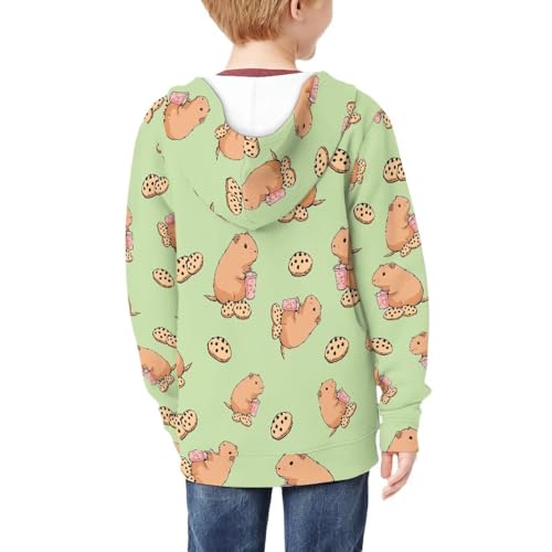 Boys Zip Up Hoodie Breathable Youth Sweatshirts with Kangaroo Pockets Size 6-162