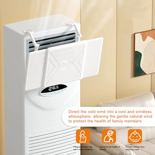 Image of HASTHIP 47-58cm Retractable Ac Air Deflector Adjustable Floor Standing AC | Adjustable Tilt Helps Direct Air, Retractable Panel Supports Flexible Placement, for Evaporative Cooler, White Finish