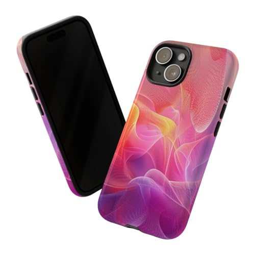Coque rigide brillante iPhone 15 motif abstrait luxe violet fluide - 2