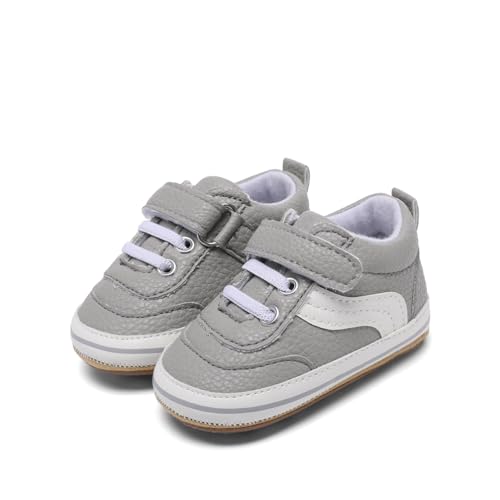Image of Clowora Baby Boys Girls Shoes Non-Slip Rubber Sole Sneakers Infant First Walking Toddler Crib Shoes Newborn Loafers Flats.