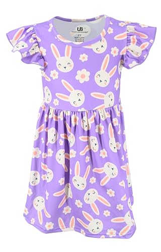 Unique Baby Girls Short Sleeve Easter Spring Dress Outfit for Girl Toddler and Kid (8Y, Bunny Blossom) -  D-PS-1