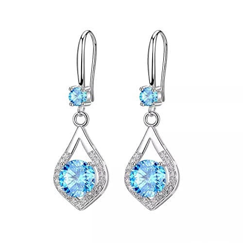 Boucles d'oreilles en argent 925 et cristal de prestige LXGGUC, bijoux féminins raffinés