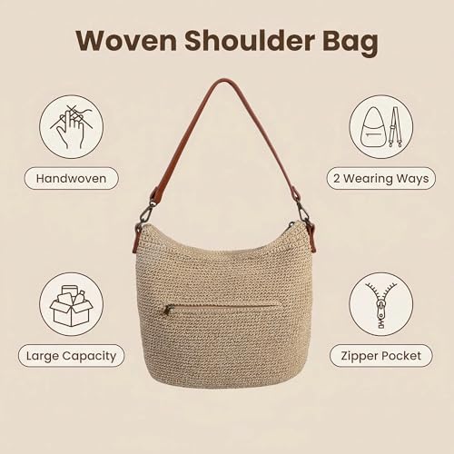 Image of Eiyye Hobo Shoulder Bag Crochet Crossbody Bags for Women Handmade Woven Bag Boho Purse for Travel & Everyday Use