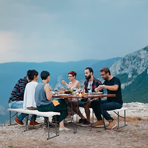 Byliable Folding Bench 6 Foot, Plastic Folding Bench Seat Portable Foldable Bench Seating Picnic Party Camping Dining Seat, White Garden Multipurpose Entertaining Activities #TOP7