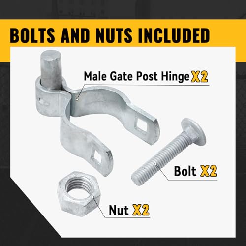 VIVIDA 2-7/8" Chain Link Fence Gate Hinge, Male Gate Post Hinge, 2 PCS by VIVIDA - Used condition - Image 7
