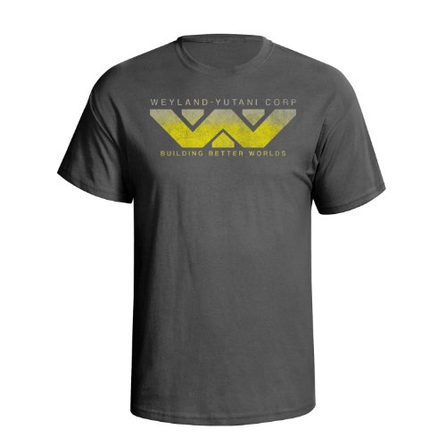 Movie Fan-Art - Weyland Yutani Corp - Mens Cult Film Inspired Organic Cotton T-Shirt (XX-Large, Charcoal)