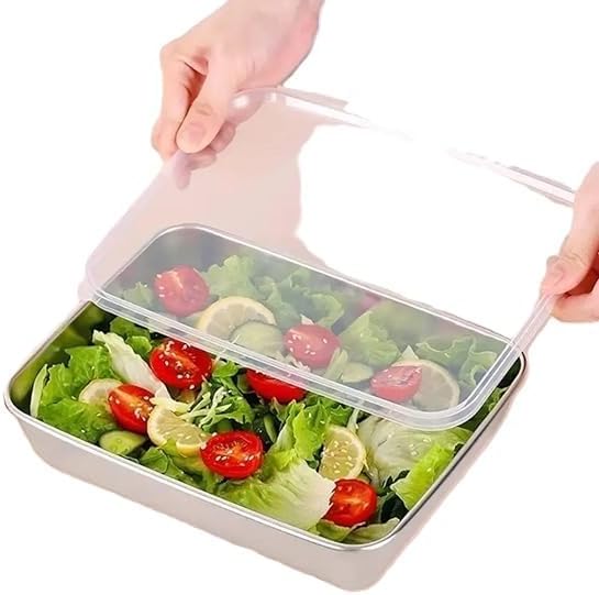 Stainless Steel Food Storage Containers,Refrigerator fresh-keeping Box Container Leak Proof Stackable Bento Lunch Box with Lids for Kitchen Travel Picnic and Camping