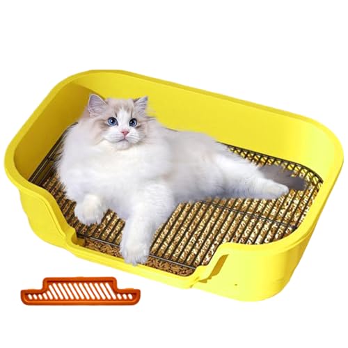 Pot De Toilette Pour Animaux De Compagnie – Plateau De Dressage Pour Chien En Acier Inoxydable, Bac De Salle De Bain À Grille Robuste Pour Chats, Assurance Pattes Propres, Système De Nettoyage Hygiéni