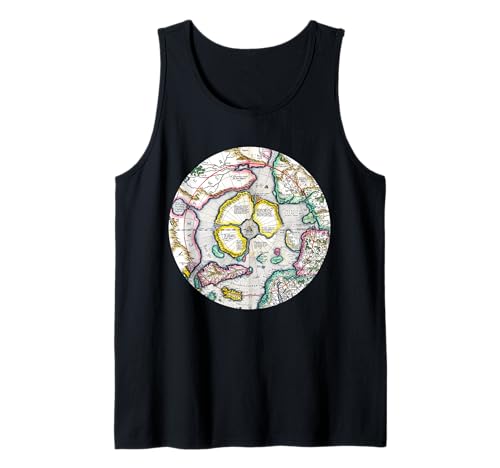 Polo Norte Mapa Ártico Gerardus Mercator Mapas Antiguos Geografía Camiseta sin Mangas