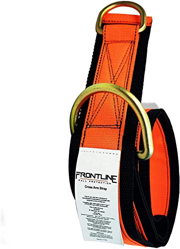Frontline MPS04 Premium Cross Arm Strap with Reinforced Webbing 4' | Beam Anchorage Straps | D-Ring at Both Ends | ANSI & OSHA Compliant | High-Tenacity Polyester Webbing and Alloy Steel D-Ring