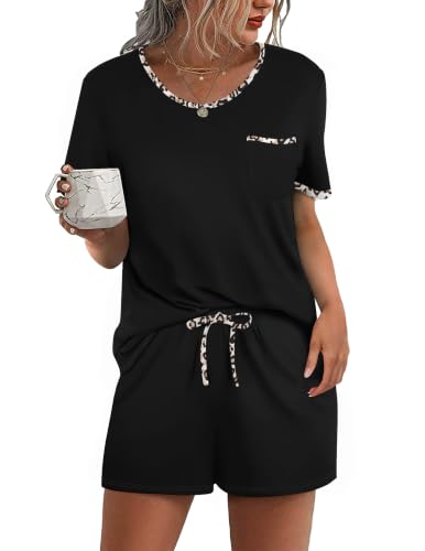 Image of Ekouaer Pajamas for Womens Set 2 Piece Soft Sleepwear, Chest Pocket