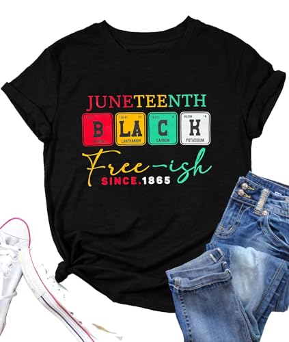Juneteenth Shirts Women They Not Like Us Tshirt Black History 1865 Freedom Day Tee Tops Black XL