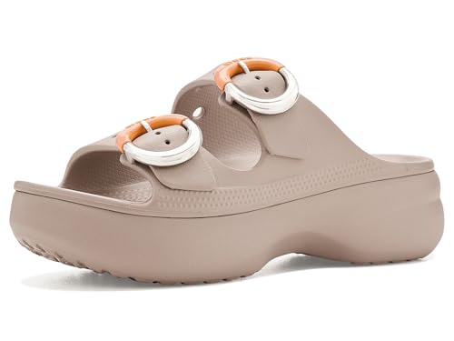 Crocs Womens Saturday Buckle Platform Sandals Dulce 7 Medium
