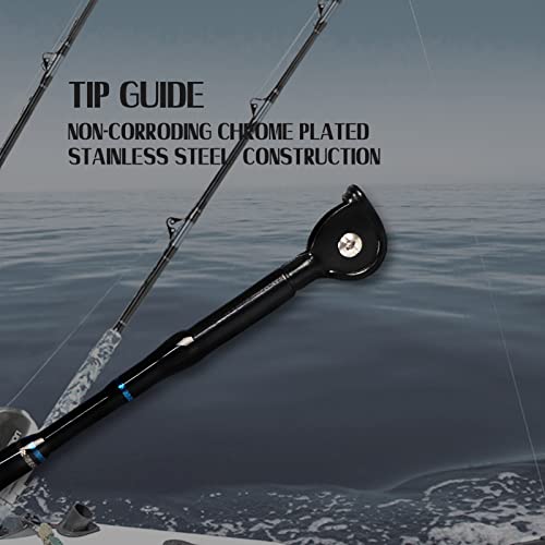 Fiblink Fishing Trolling Rod 1 Piece Saltwater Offshore Heavy Roller Rod Big Name Conventional Boat Camo Fishing Pole (6'6",30-50Lb) #TOP3
