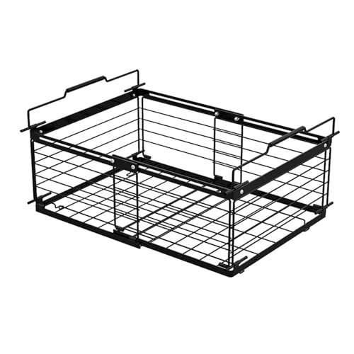 KASFDBMO Expandible Cachón del Congelador Cofre Contenedor Longitud Ajustable Marco Metal Ergonómico Cesta Almacenamiento del Refrigerador