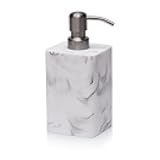 Suanti White Marble Style Hand Soap Dispenser, Refillable Liquid Decorative Soap Dispenser for Bathroom Countertop and Kitchen (14.5 Oz)