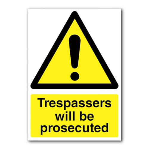Trespassers Will Be Prosecuted Sign CCTV Hazard Identification Metal Tin Sign 8 x 12 inch for Industrial & Commercial Series