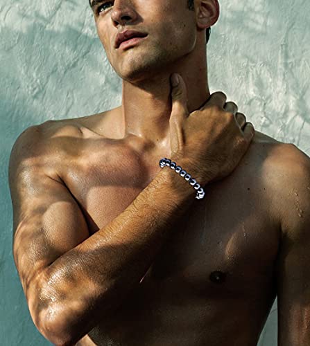 Wainis 10 Pcs 8Mm Stone Semi-Precious Gemstones Beaded Bracelets For Men Women Healing Crystal Stretch Beaded Bracelet Unisex #TOP3