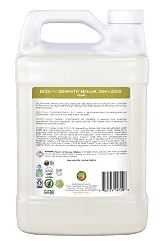Earth Friendly Products Proline Pl9720/04 Dishmate Pear Ultra-Concentrated Liquid Dishwashing Cleaner, 1 Gallon Bottles (Pack Of 4) #TOP7