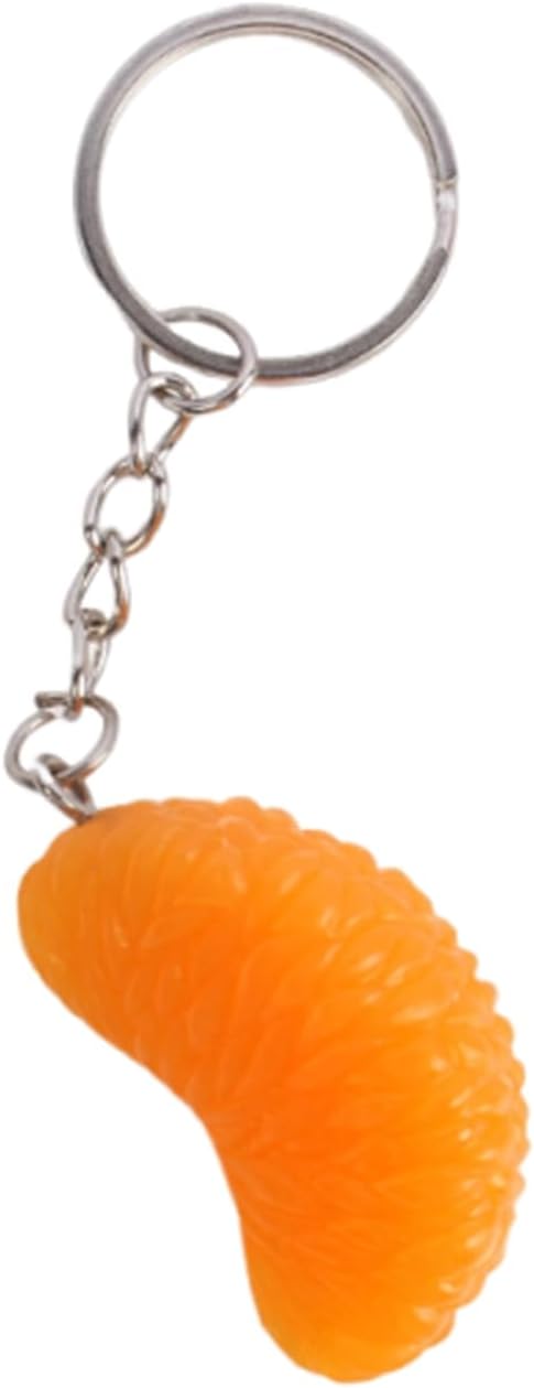 COLORFUL BLING Creative 3D Fruits Keychain Funny Simulated Fresh Strawberry Pitaya Grape Orange Key Ring Bag Jewelry image 3