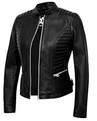 N185 - Black Leather Jacket Women