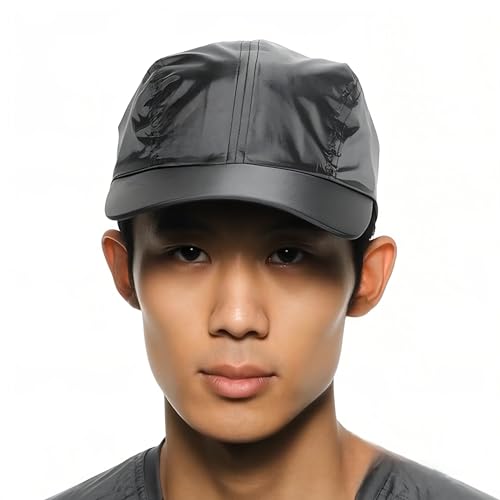 Image of NEON ROCK Premium Polyster Material Monsoon Cap with Waterproof Material for Hair, Head, Face Protection (Premium Black)