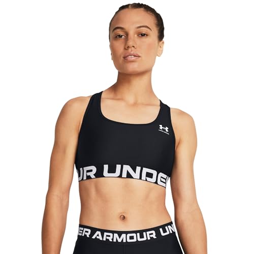 Image of Under Armour Womens HeatGear Authentics Mid Impact Branded Sports Bra