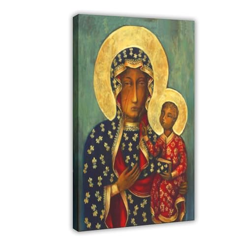 Toile Madonna noire de Jasna Gora pour grand salon et bureau moderne