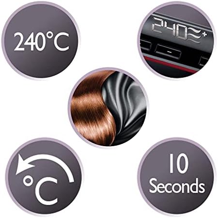Remington prostownica do włosów, powłoka ceramiczna z proteinami jedwabiu, zakres temp. 150-235°C, funkcja Turbo, szybkie nagrzewanie, obrotowy przewód, eleganckie etui, czerwono-czarna, Silk S9600