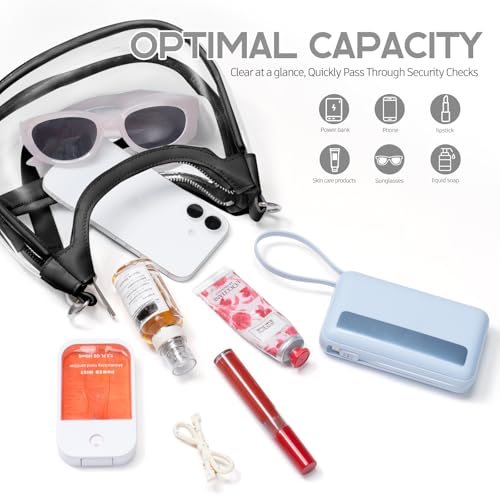 Small Clear Bag for Stadium Events, Clear Shoulder Bag for Stadium Approved with Wristlet Wallet, for Concerts Sports Events4