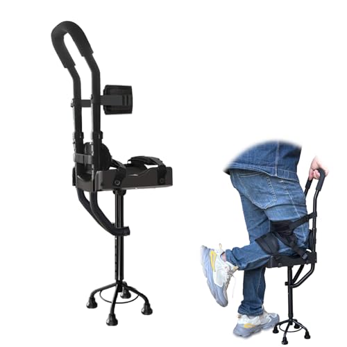 Knee Crutches, Hands Free Crutch, Adjustable Height Walker for Foot Injuries, Sprains, and Recovery, Non-Slip, Supports Up to 330 lbs