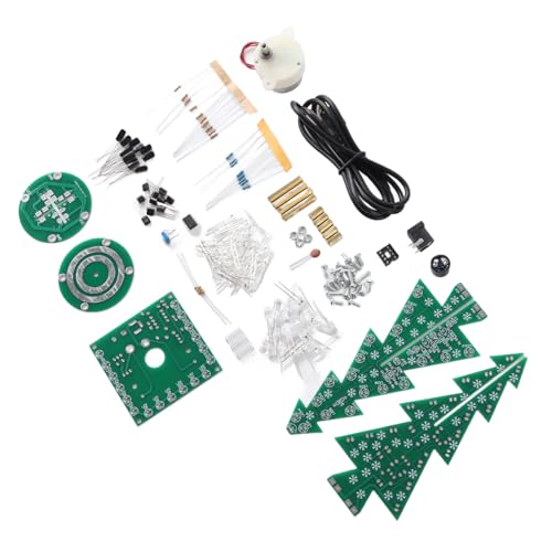 Kit de electrónica de árbol de Navidad giratorio para aprender a soldar circuitos 7