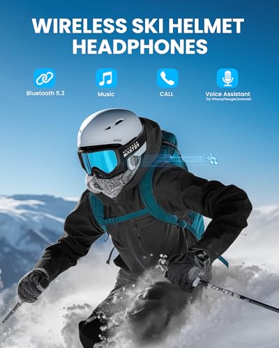 OutdoorMaster Update Ski Helmet Headphones, True Wireless Bluetooth with Charging Case, Drop-in Headphones HD Speaker Chip Compatible with Audio Ready Snowboard Helmets-Pure Black - Image 2