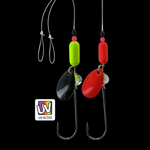 Jenzi DEGA Nachläufer-Vorfach für Butt-Löffel, Verschiedene Ausführungen, 35cm oder 70cm Länge, Hakengröße 1 BZW. 2, Durchmesser 0,35mm o. 0,40mm (C)