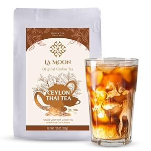 La Moon Tea – Original Ceylon Thai Tea Premium Blend, 7.05 Oz. | No Artificial Colors | Loose Leaf | For Milk & Bubble Tea | 100% Ceylon Black Tea