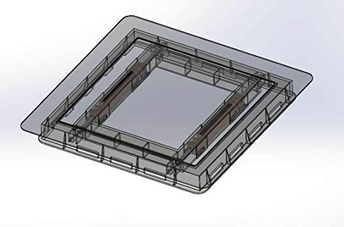 Exclusive Revisionstür Revisionsklappe Edelstahl gebürstet mit Einbaurahmen NDE 300x300 mm