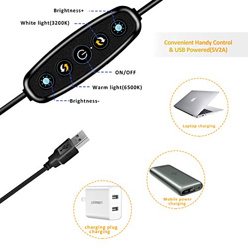 ULTEM Selfie Ring Light with Monitor Clip On,Computer Laptop Video Conferencing，Computer Monitor Lig